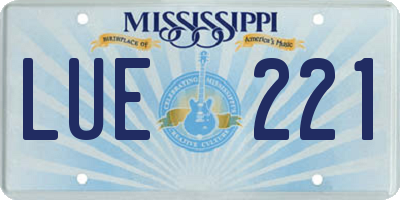 MS license plate LUE221