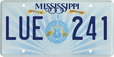MS license plate LUE241