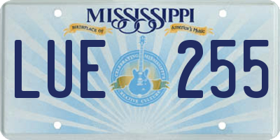 MS license plate LUE255