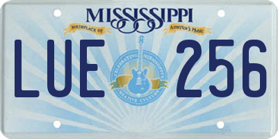 MS license plate LUE256