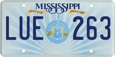 MS license plate LUE263