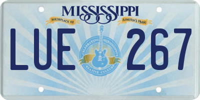 MS license plate LUE267