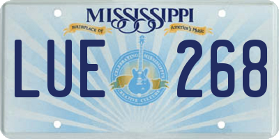 MS license plate LUE268