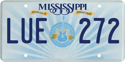 MS license plate LUE272