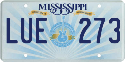 MS license plate LUE273