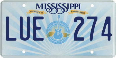 MS license plate LUE274