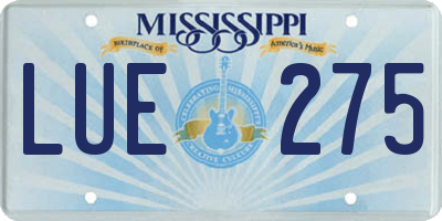 MS license plate LUE275