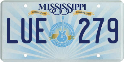 MS license plate LUE279