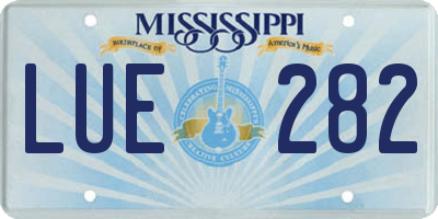 MS license plate LUE282
