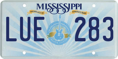 MS license plate LUE283