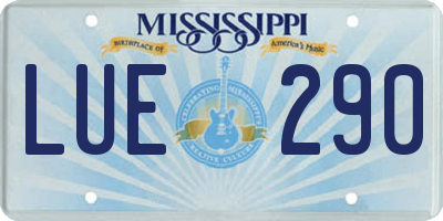MS license plate LUE290