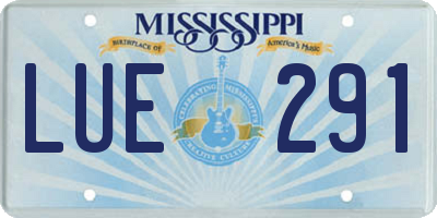 MS license plate LUE291