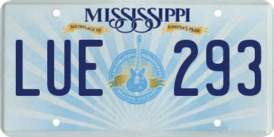 MS license plate LUE293