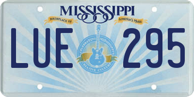 MS license plate LUE295