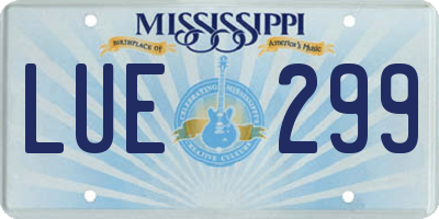 MS license plate LUE299