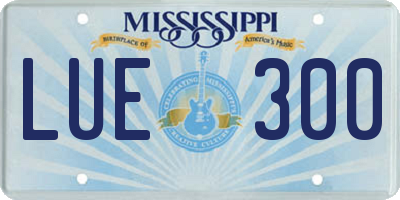 MS license plate LUE300
