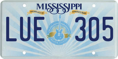 MS license plate LUE305