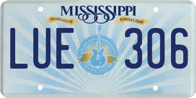 MS license plate LUE306