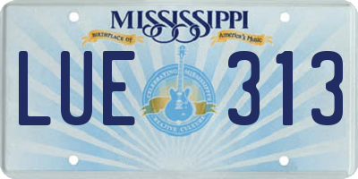 MS license plate LUE313