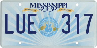 MS license plate LUE317