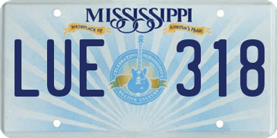MS license plate LUE318