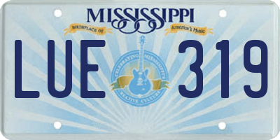 MS license plate LUE319