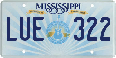 MS license plate LUE322
