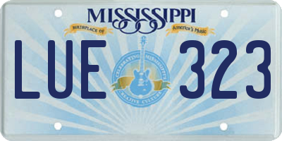 MS license plate LUE323