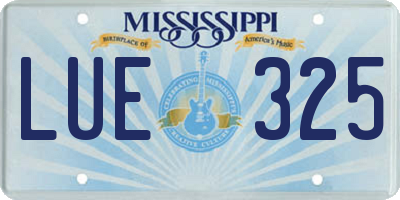 MS license plate LUE325