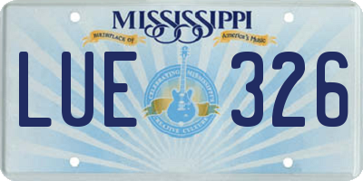 MS license plate LUE326