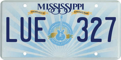 MS license plate LUE327