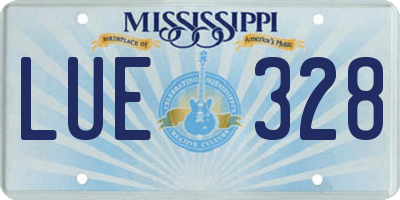MS license plate LUE328