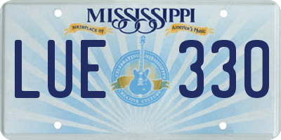 MS license plate LUE330