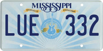 MS license plate LUE332