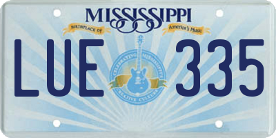 MS license plate LUE335