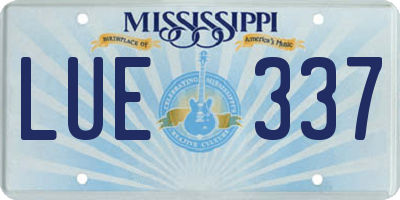 MS license plate LUE337