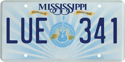 MS license plate LUE341
