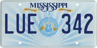 MS license plate LUE342