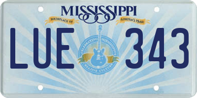 MS license plate LUE343