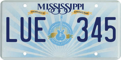 MS license plate LUE345