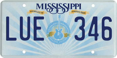 MS license plate LUE346