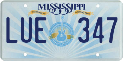 MS license plate LUE347