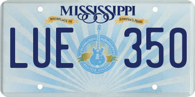 MS license plate LUE350