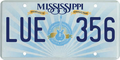 MS license plate LUE356