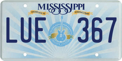 MS license plate LUE367