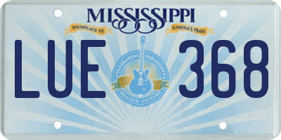 MS license plate LUE368