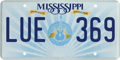 MS license plate LUE369
