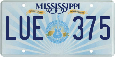 MS license plate LUE375