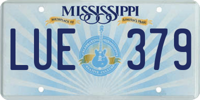 MS license plate LUE379