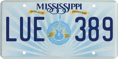 MS license plate LUE389
